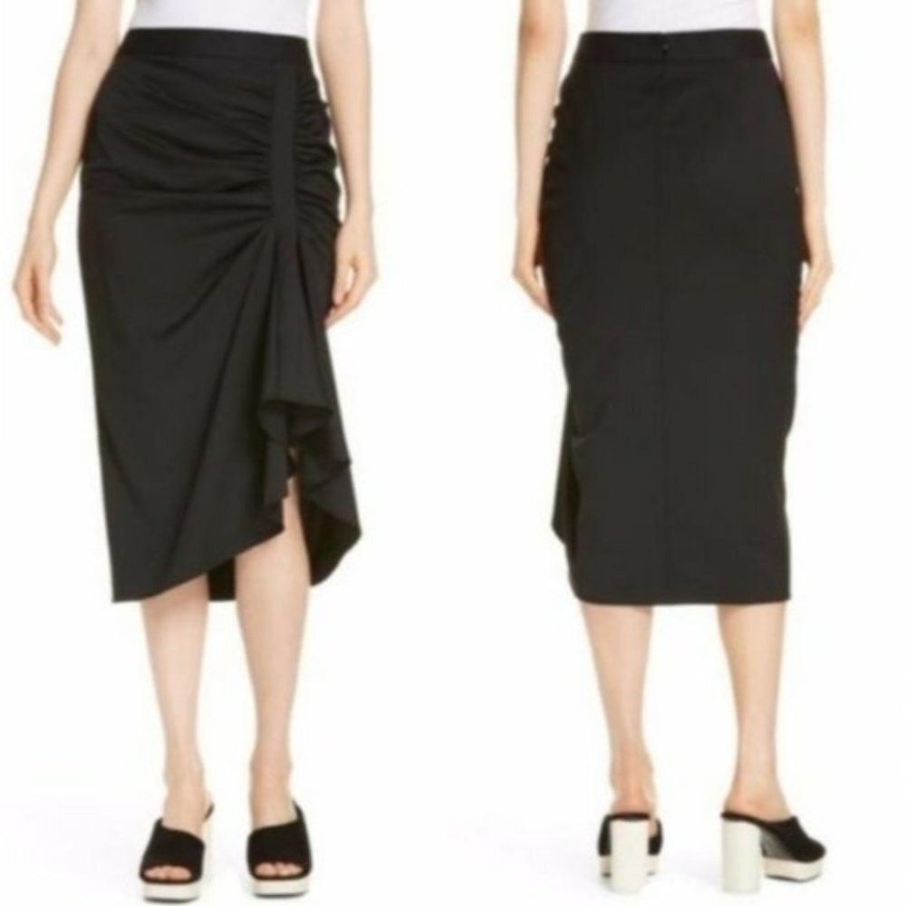 Lewit Black Plus‎ Gathered Midi Skirt